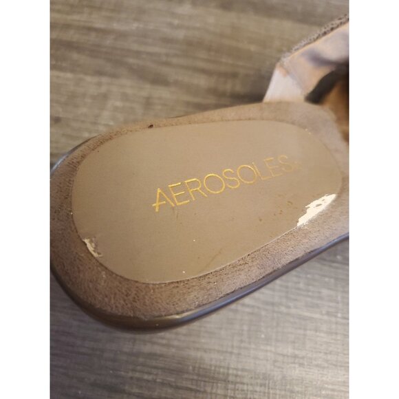 Aerosoles On Deck Wedge Slide Sandals Womens Size 9 Brown - Picture 8 of 12